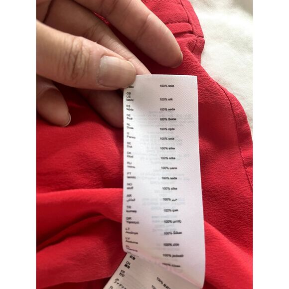 Womens Maje 100% Silk Red Callie Blouse Top Ruffle Long Sleeve Size 3 (Large) - Picture 9 of 9